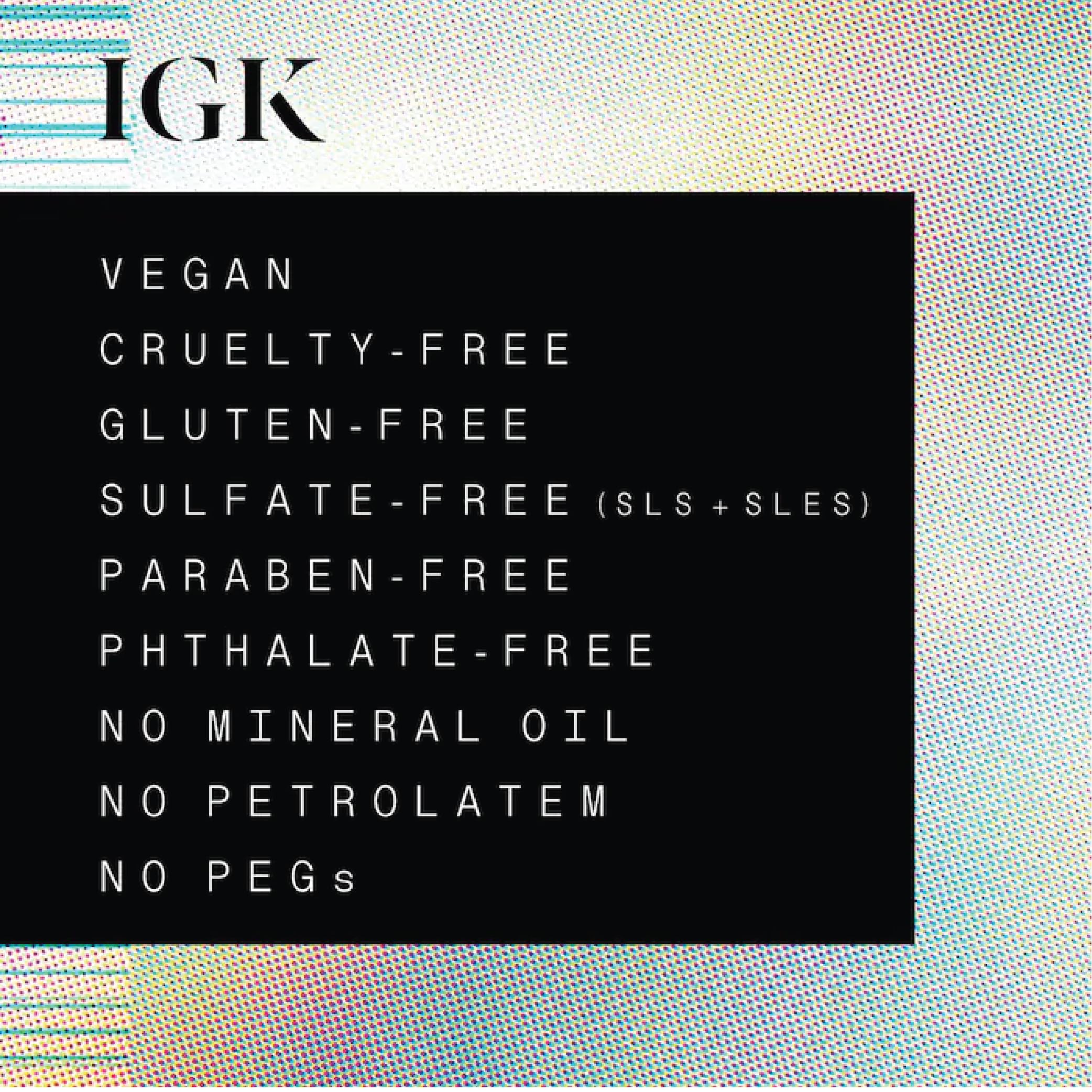 IGK product setup on sink for quick bedtime routine.