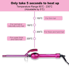 iGutech curling iron with a 360 swivel cord for tangle-free styling