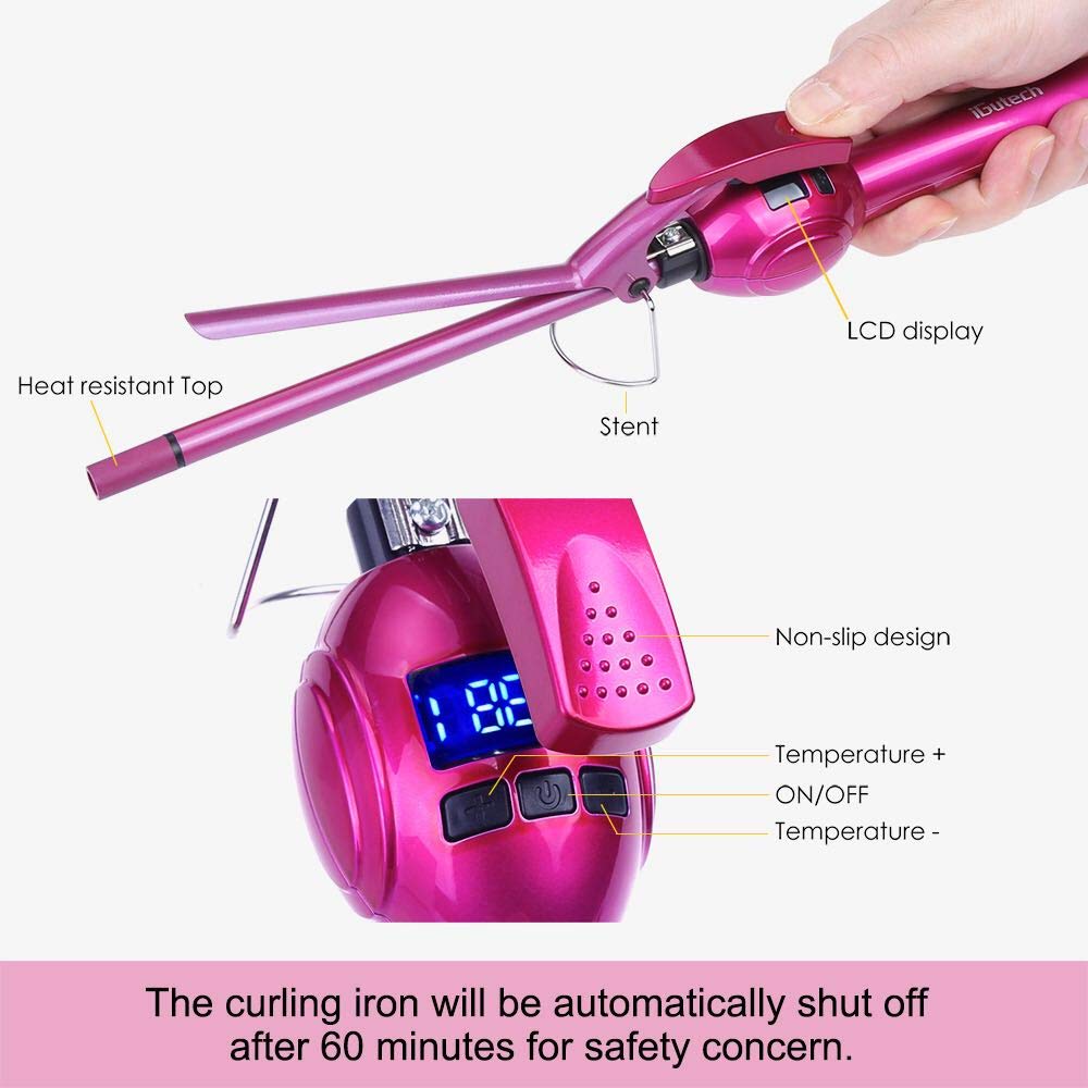 iGutech curling iron package content including manual and safety features