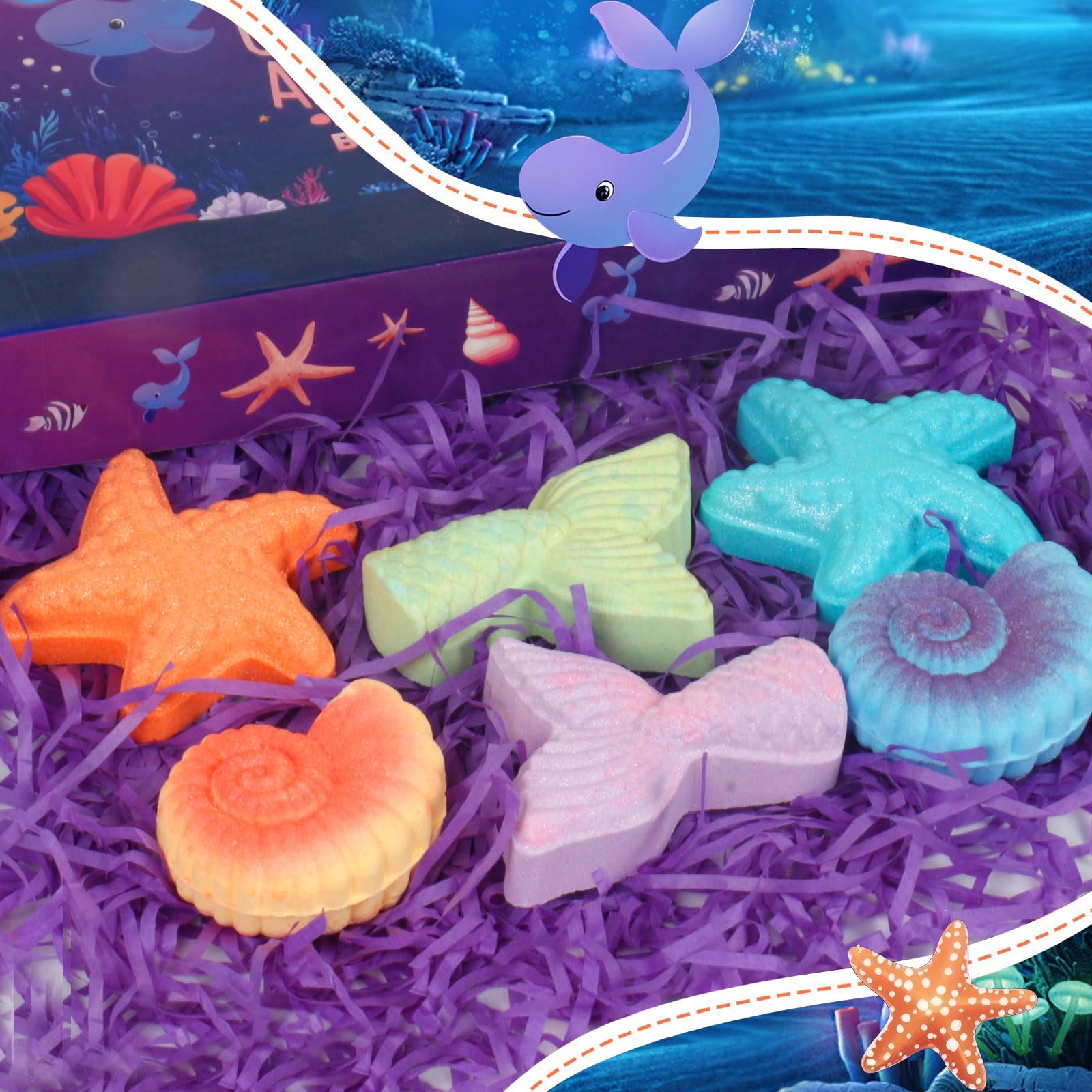 iHave bath bombs starfish shape for colorful fizz and imaginative ocean-themed bath time