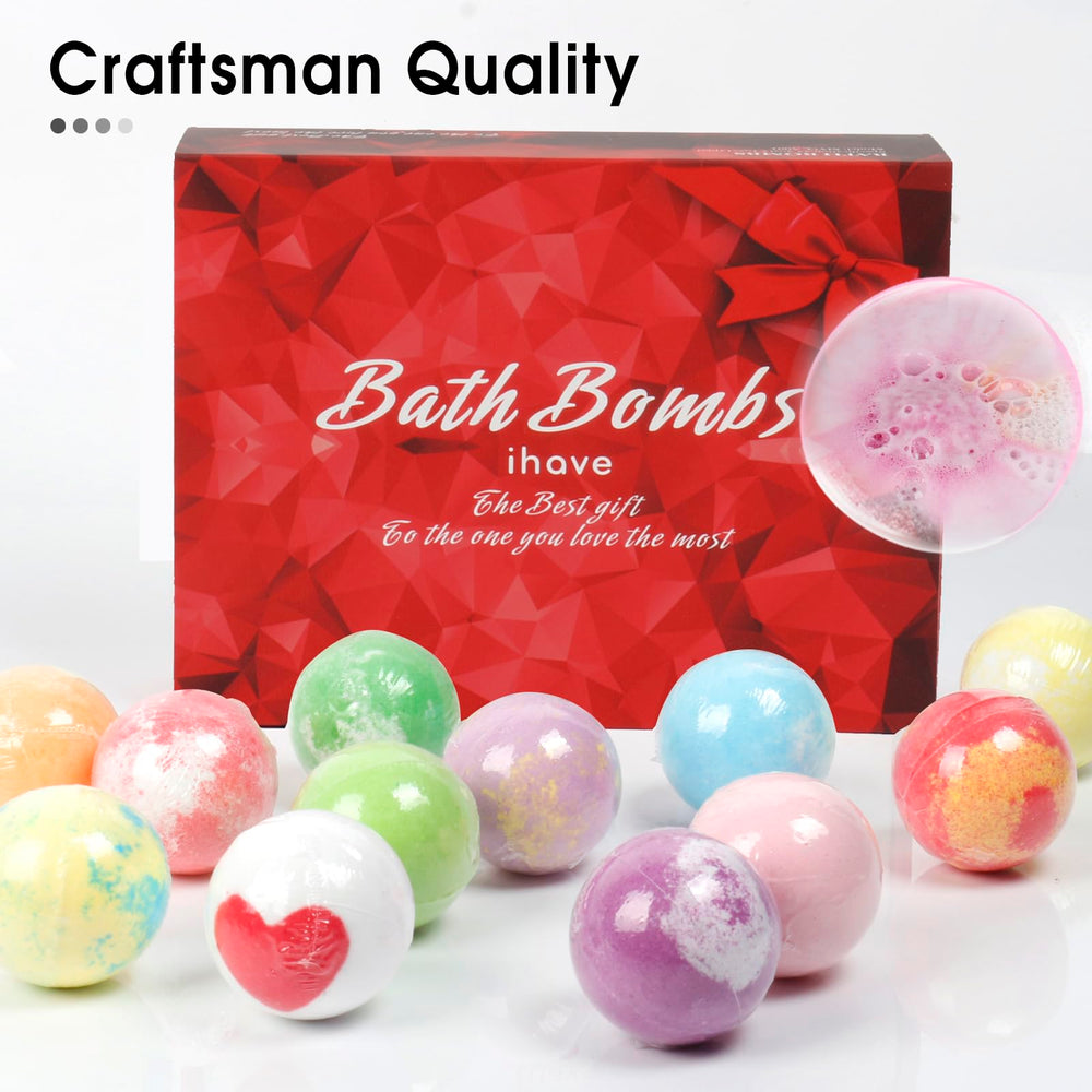 iHave bath bombs shea butter sea salt image highlights moisturizing base.