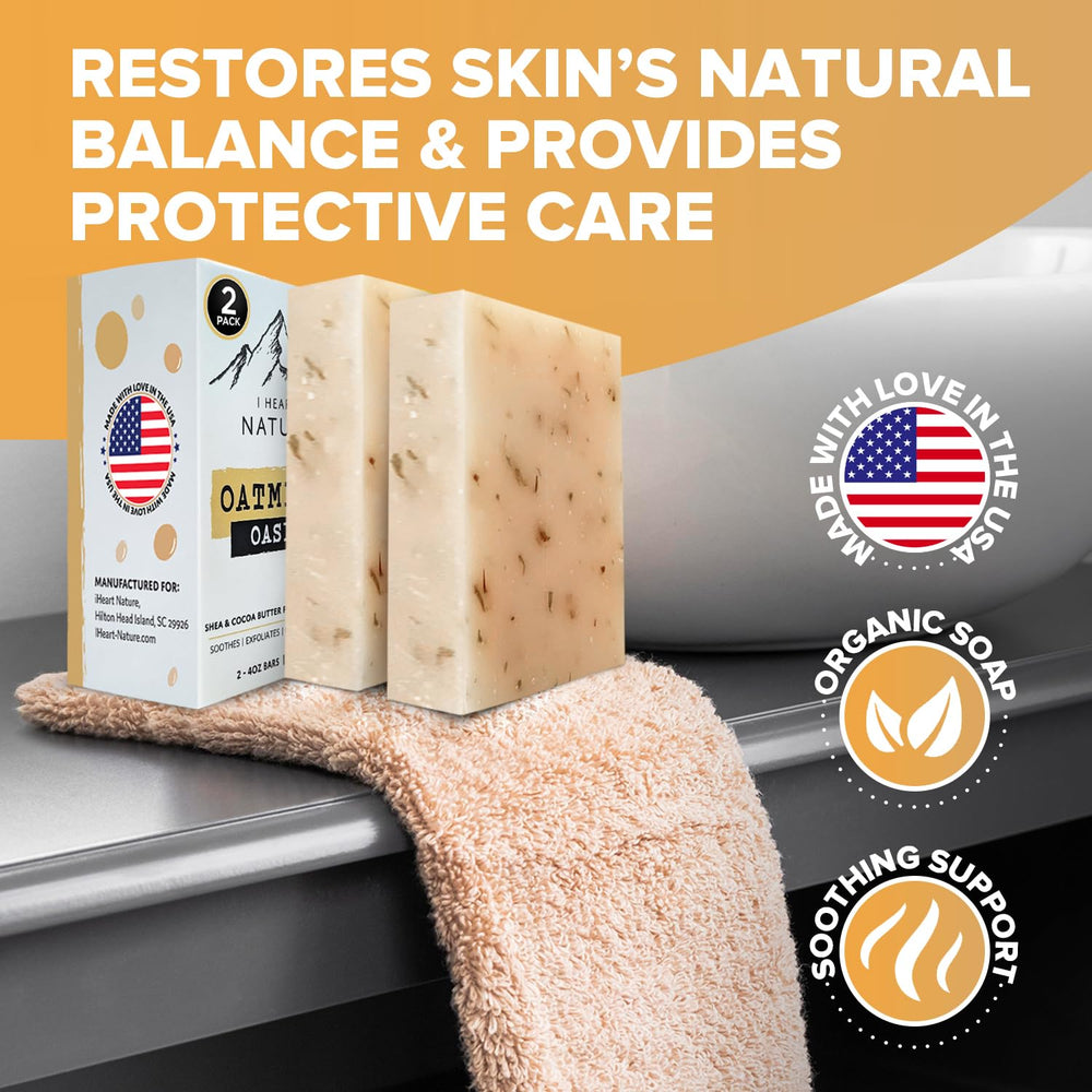 iheart oatmeal soap with rosemary scent for spa-like refreshing cleanse