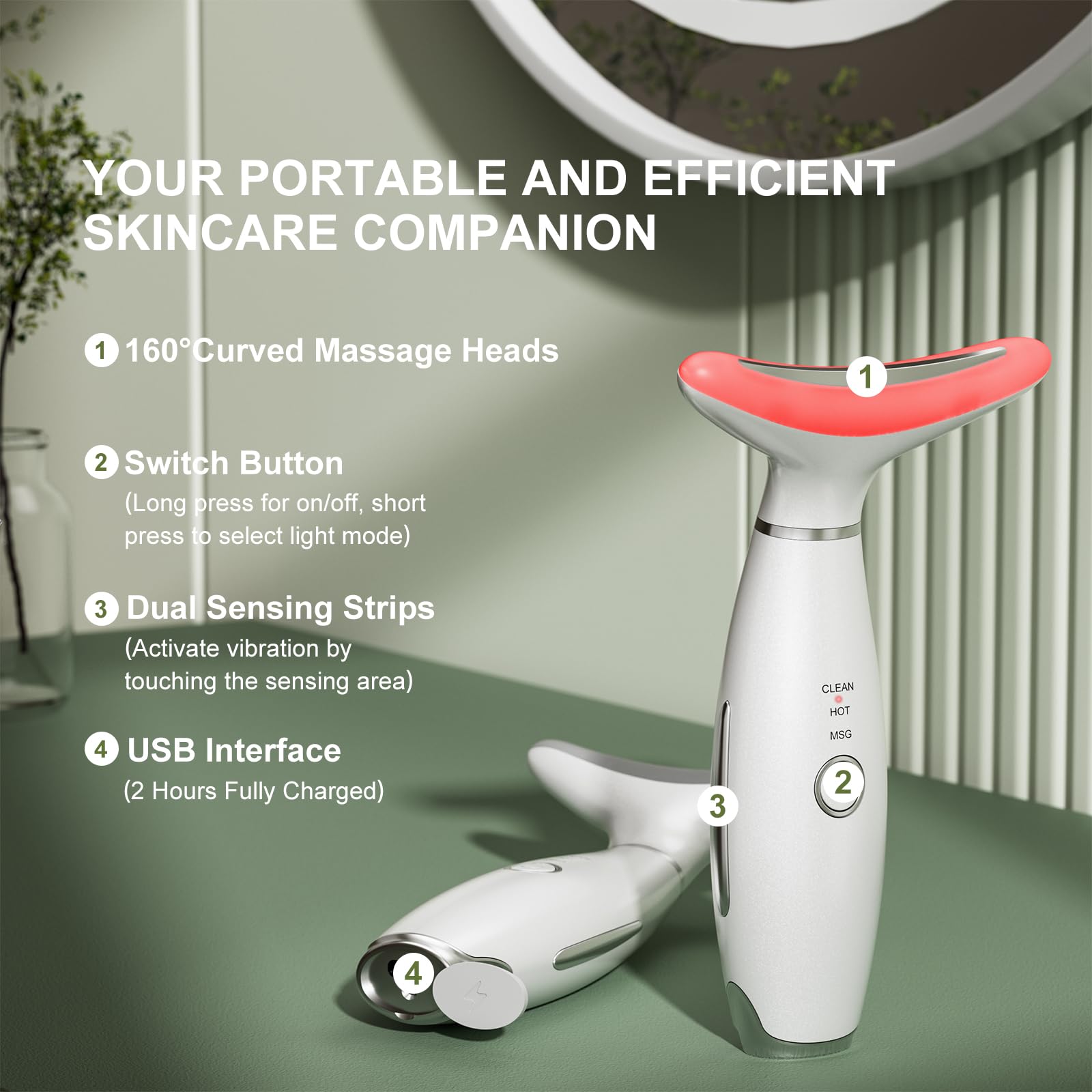 IHOWIN portable facial massager compact design for travel or home use