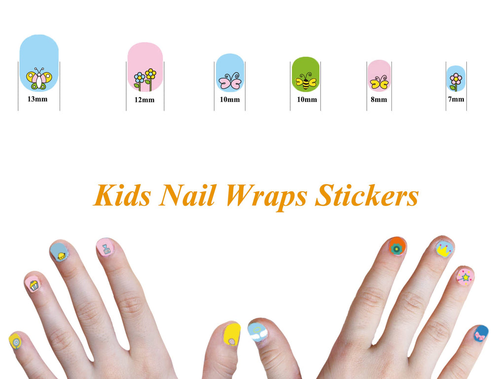 IHUKEIT kids nail wrap designs including flowers butterflies cows for playful nail art