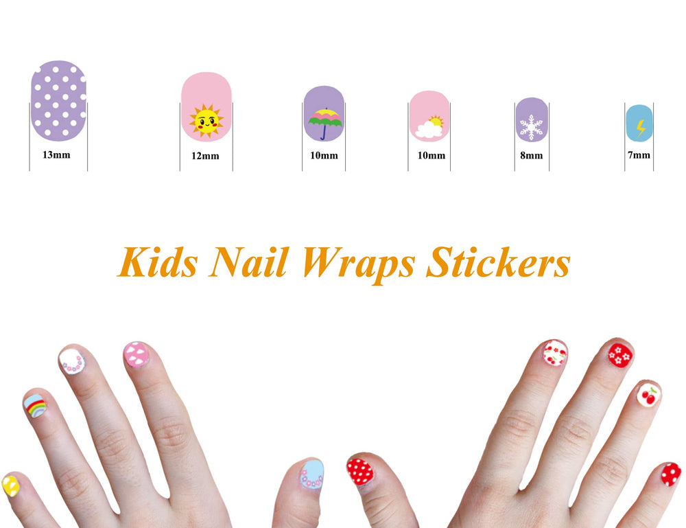IHUKEIT kids nail wrap sheets pack shows 10 sheets in a colorful set for varied looks.