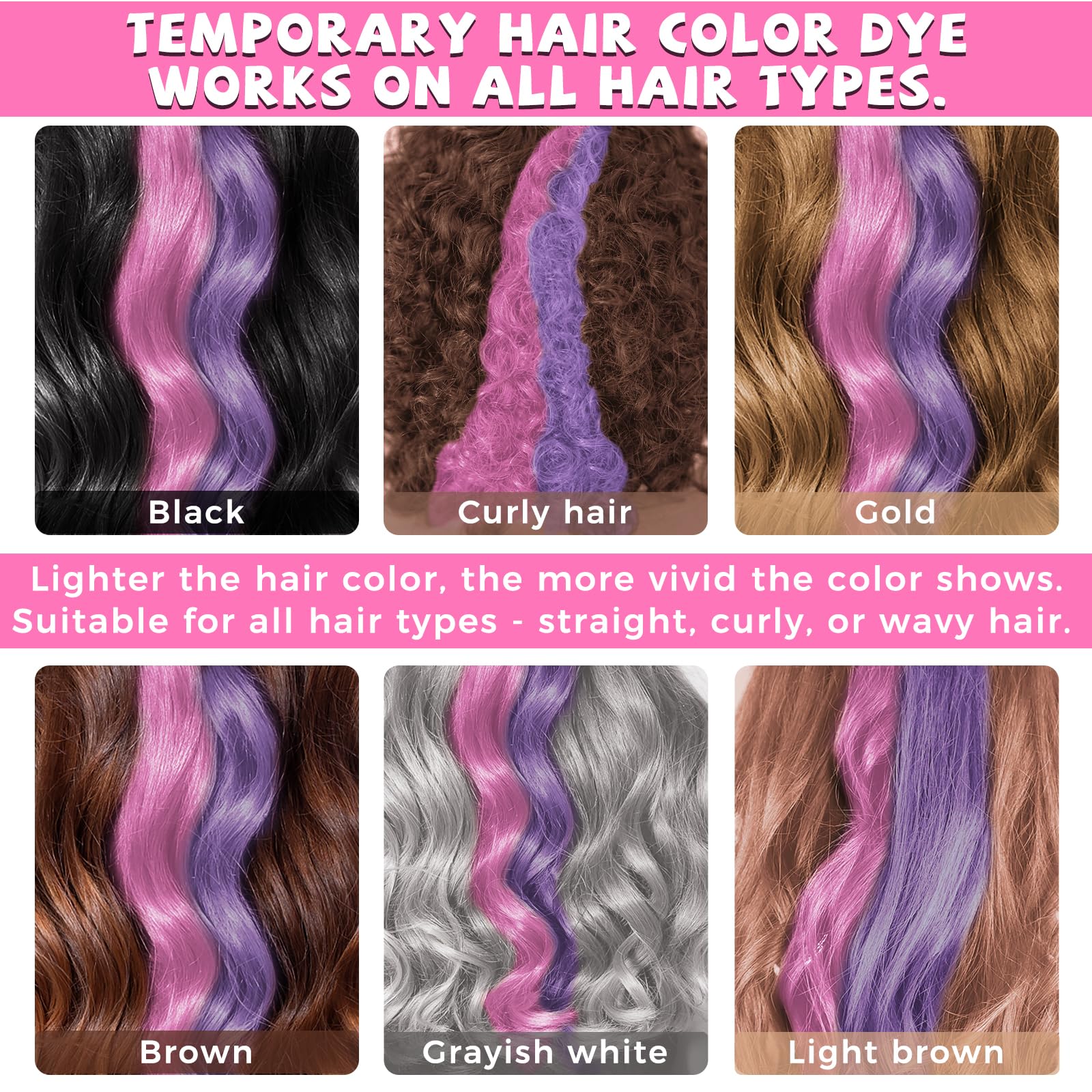 IIIMEIDU hair chalk being applied creates bold streaks during playtime