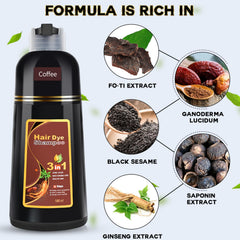 IIIMEIDU hair dye shampoo gray coverage result on natural hair.