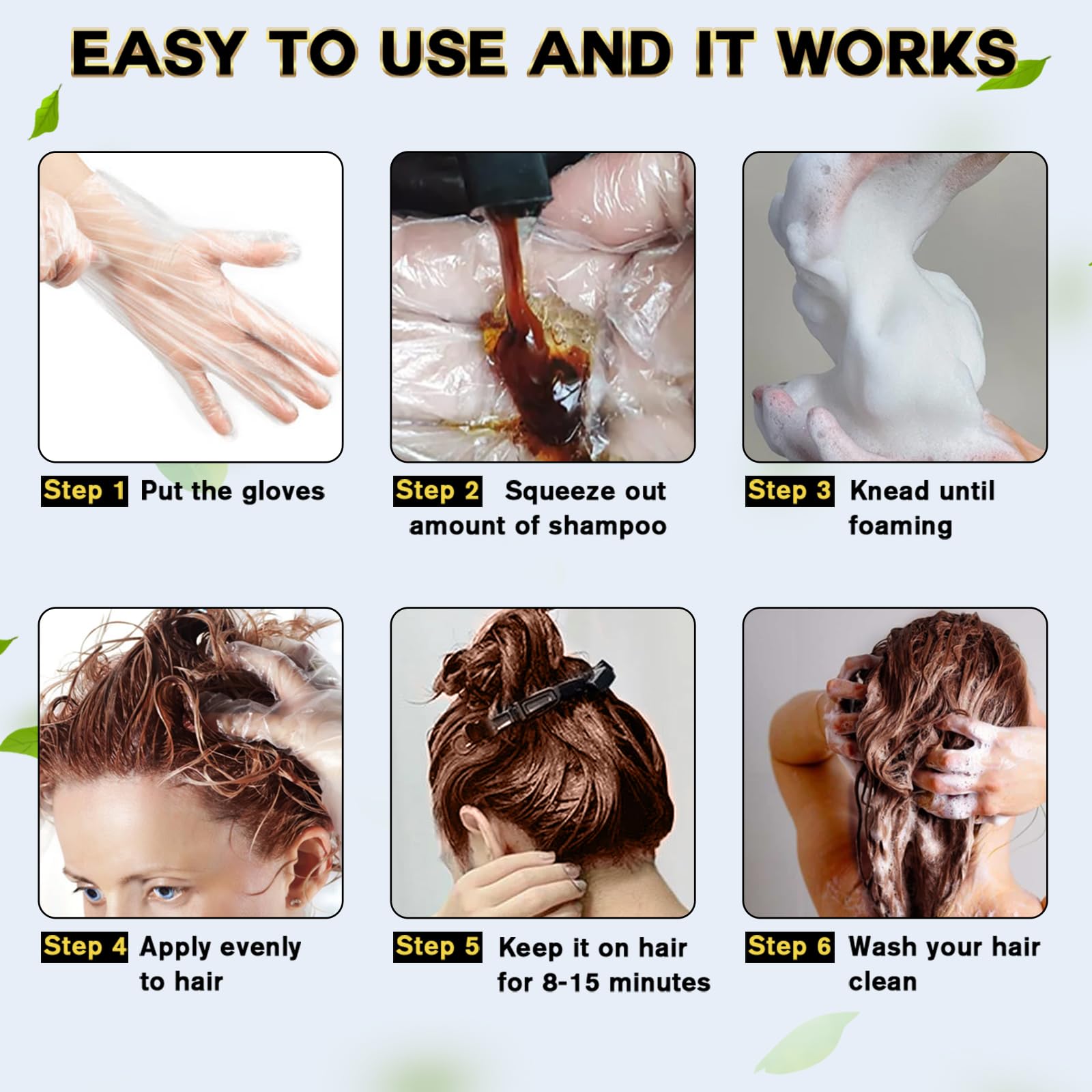 IIIMEIDU Hair Dye Shampoo gray hair coverage preview for natural look