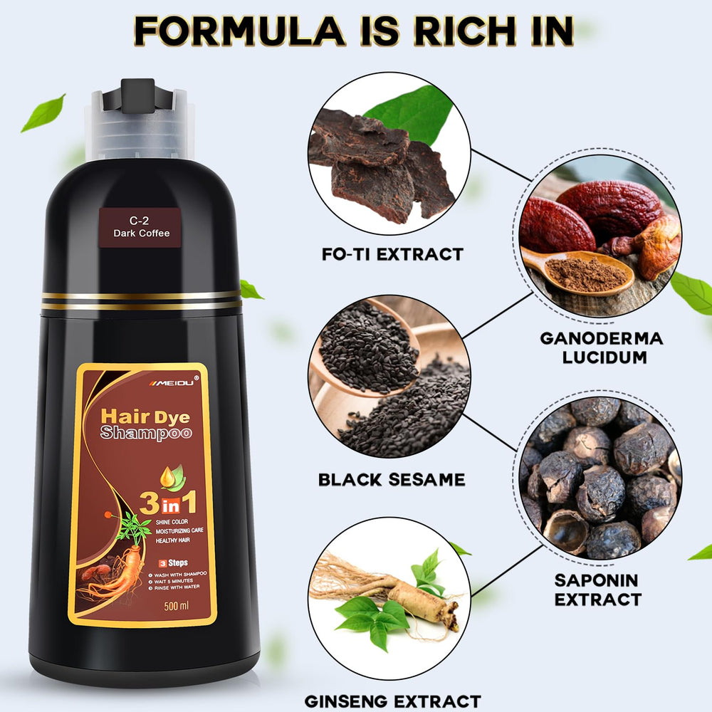 IIIMEIDU Hair Dye Shampoo no-bowl-needed convenience for at-home dye