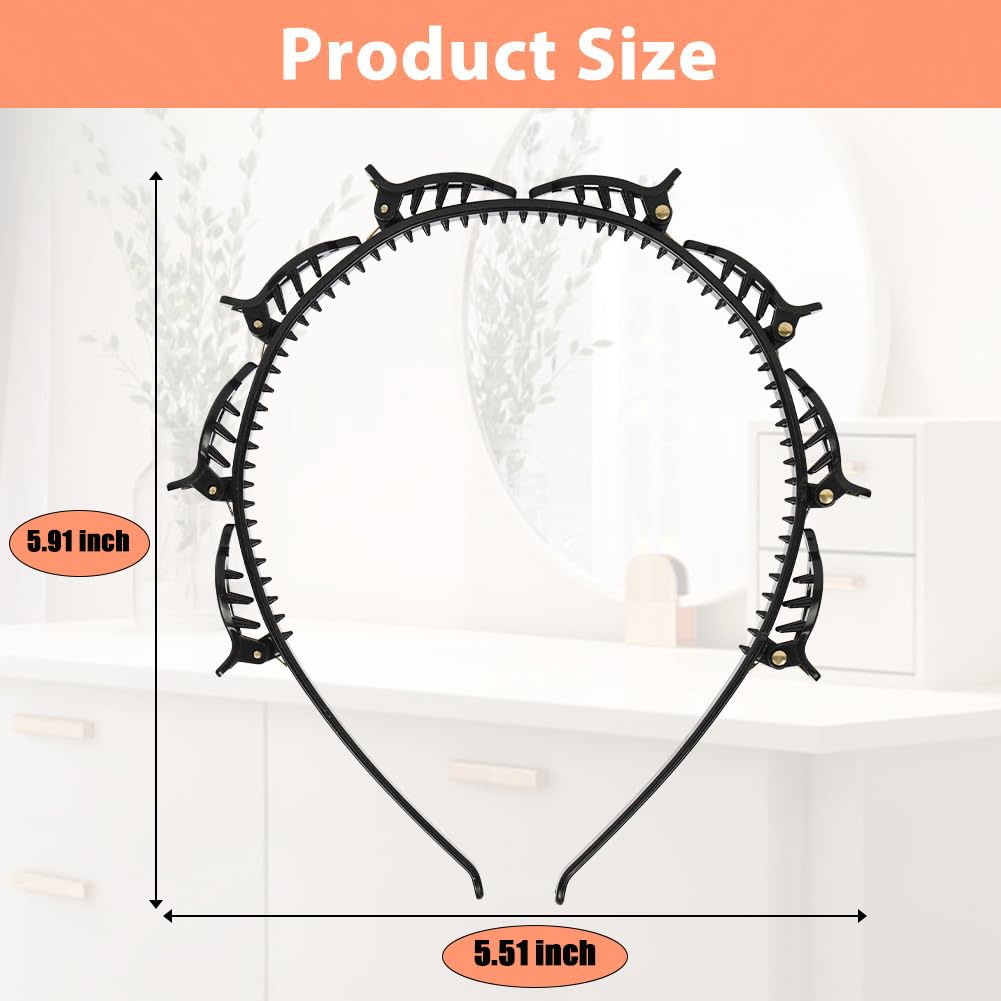 IJPDDRXYN braided bangs headband with teeth in brown keeps hair neatly in place during yoga.