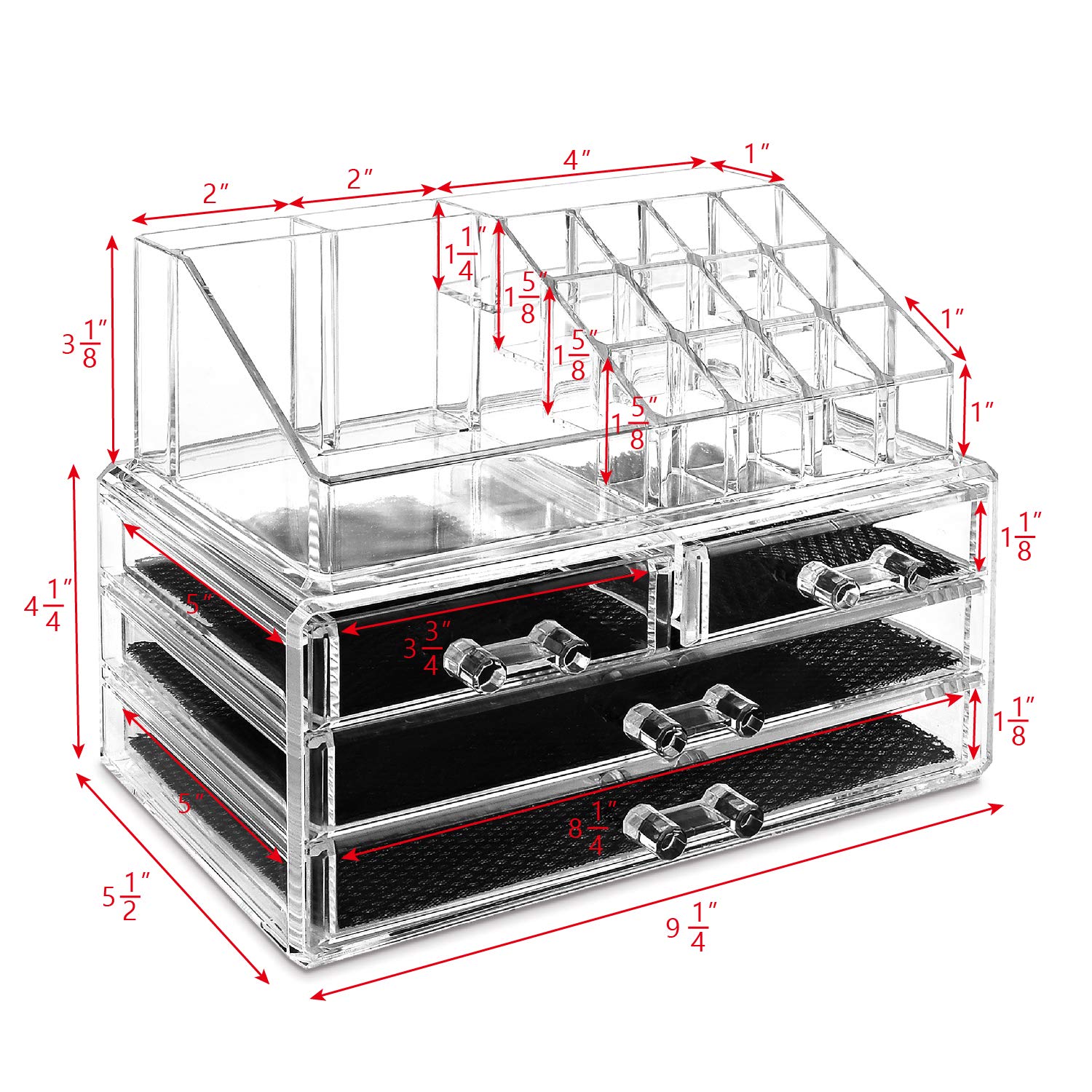 Ikee Design clear makeup storage reveals contents at a glance for quick routines