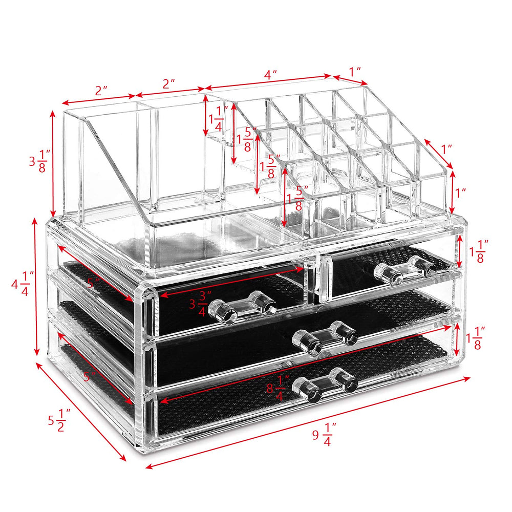 Ikee Design clear makeup storage reveals contents at a glance for quick routines