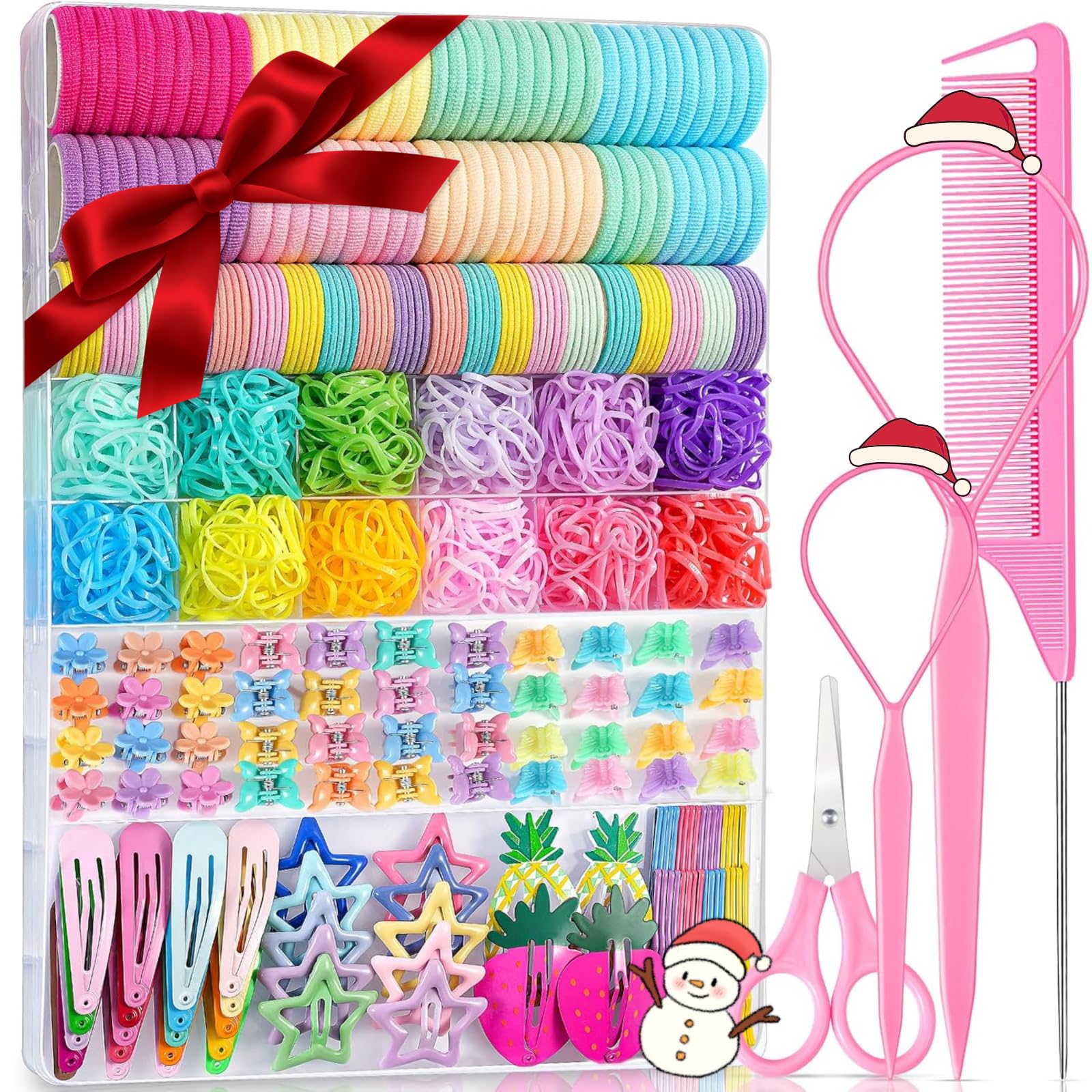 IKOCO 827PCS elastic hair ties collection in bright colors for versatile daily styling.