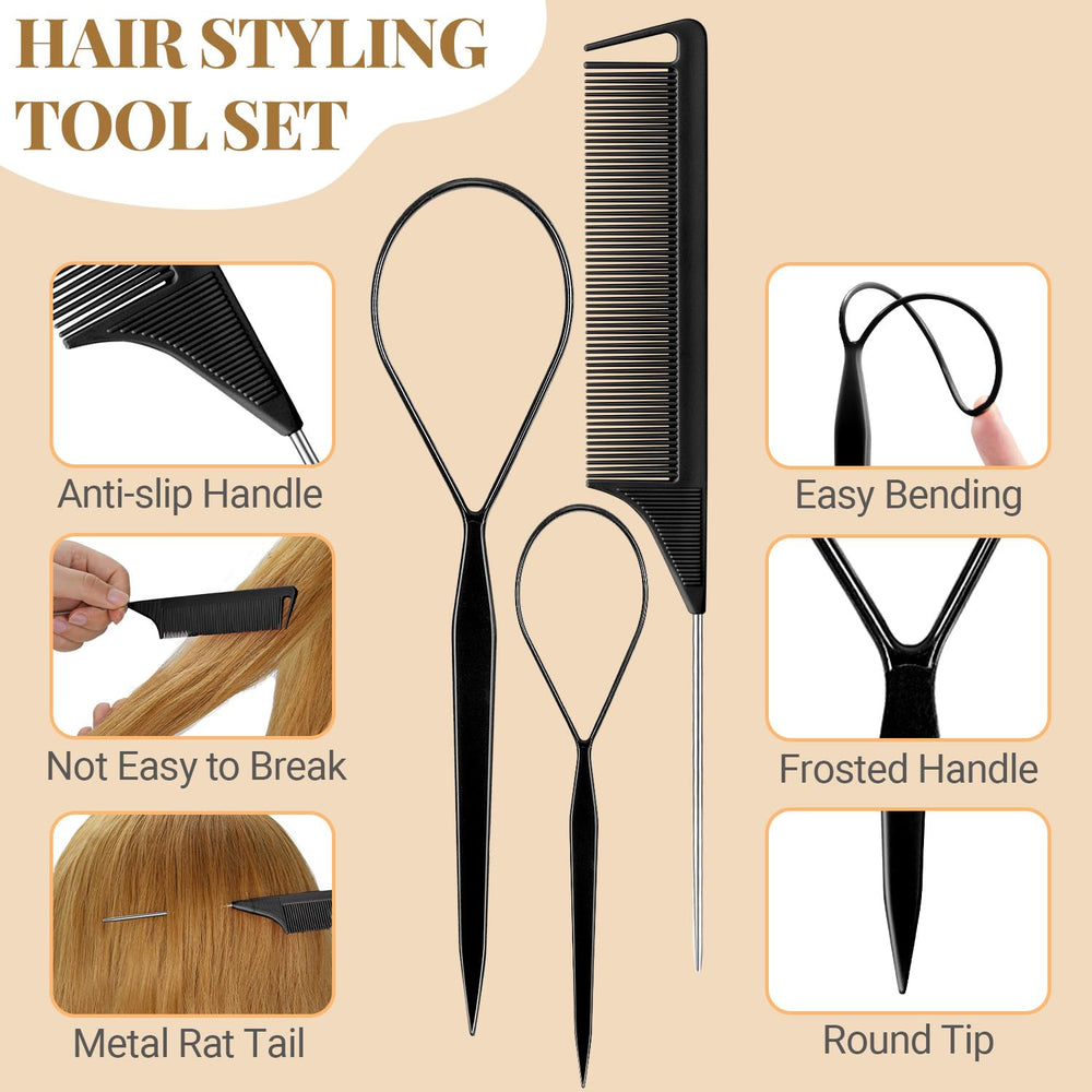 IKOCO rattail comb and tools ready for creating easy hairstyles.