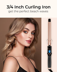 IKV curling iron ceramic tourmaline coating for smooth glide and frizz reduction.