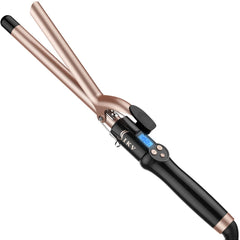 IKV curling iron with extra-long barrel for faster, fuller curls.