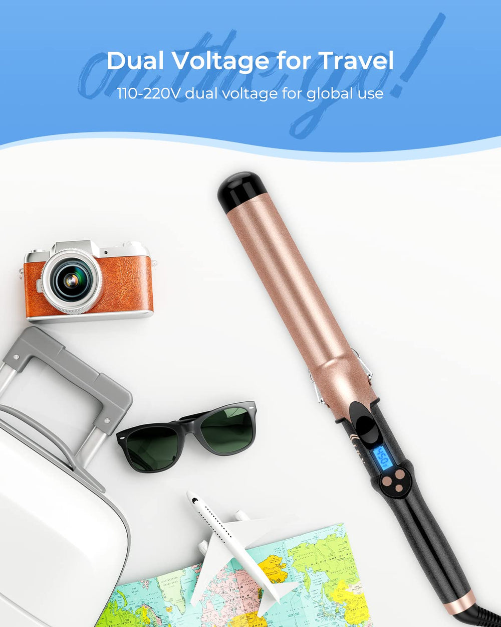 IKV curling iron with the included heat-resistant glove for safer handling.