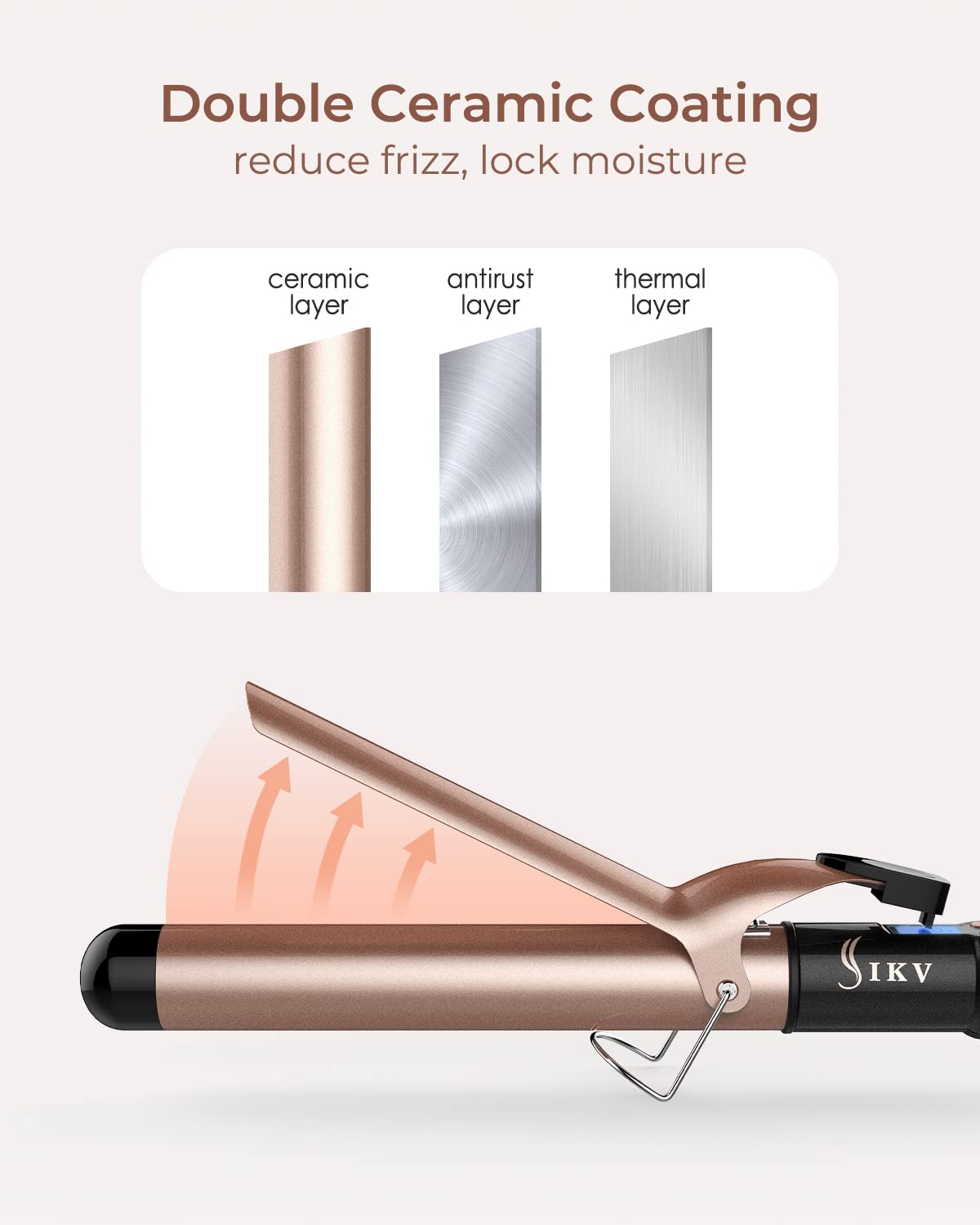 IKV curling iron auto shut-off provides peace of mind