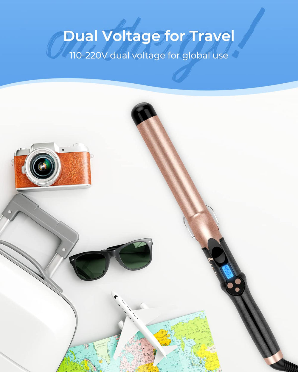 IKV curling iron 360° swivel cord for flexible movement