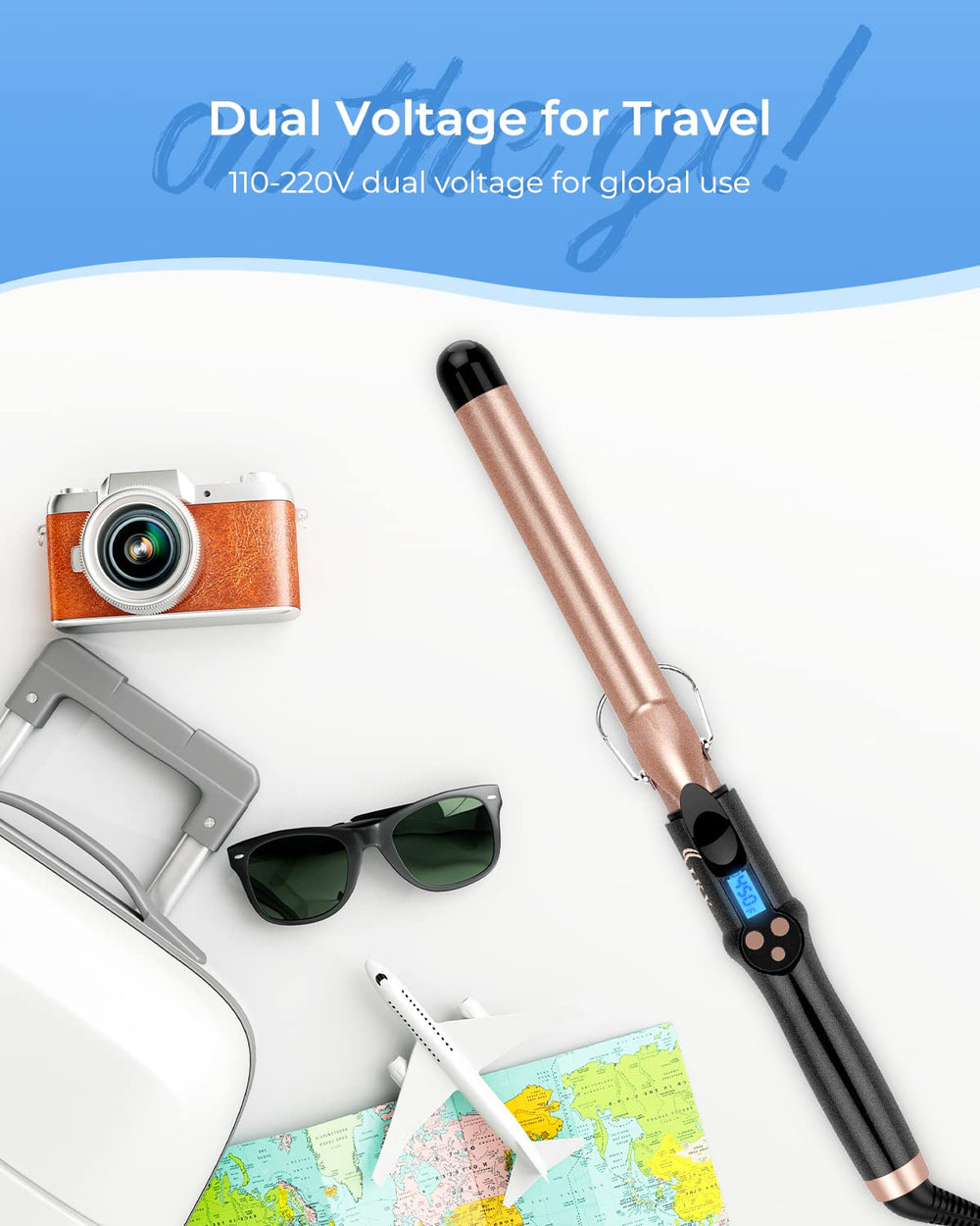 IKV dual voltage travel friendly design lets you style worldwide.