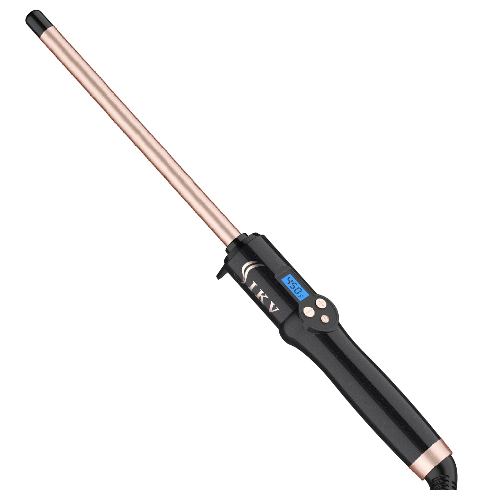 IKV 1/2 inch curling wand close-up of barrel for tight, defined curls.