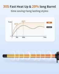 IKV curling wand LCD temperature display for precise control.