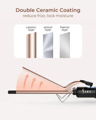 IKV curling iron 11 heat levels enable precise temperature control for styling.
