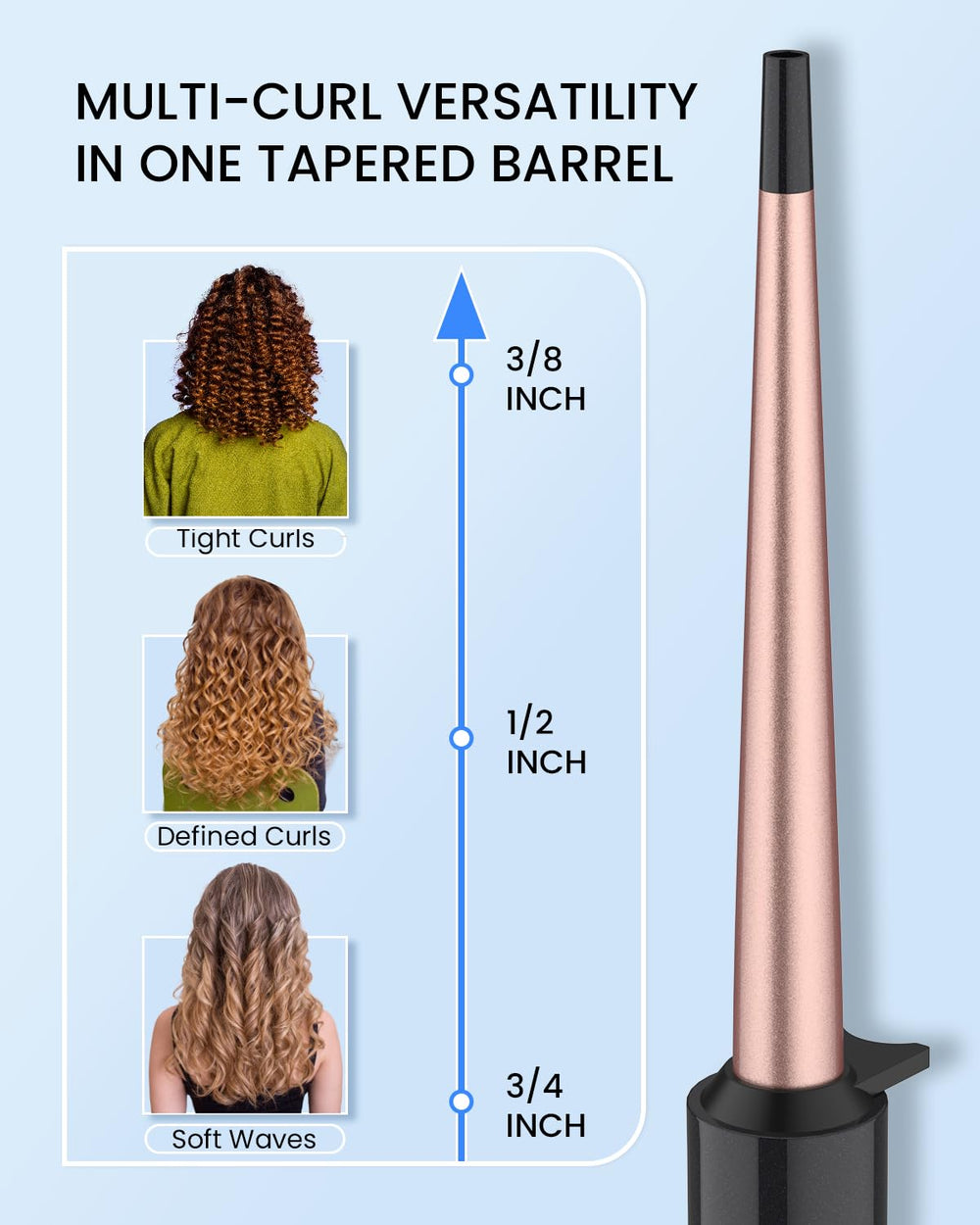 IKV dual voltage travel wand ready for worldwide use and on-the-go styling.