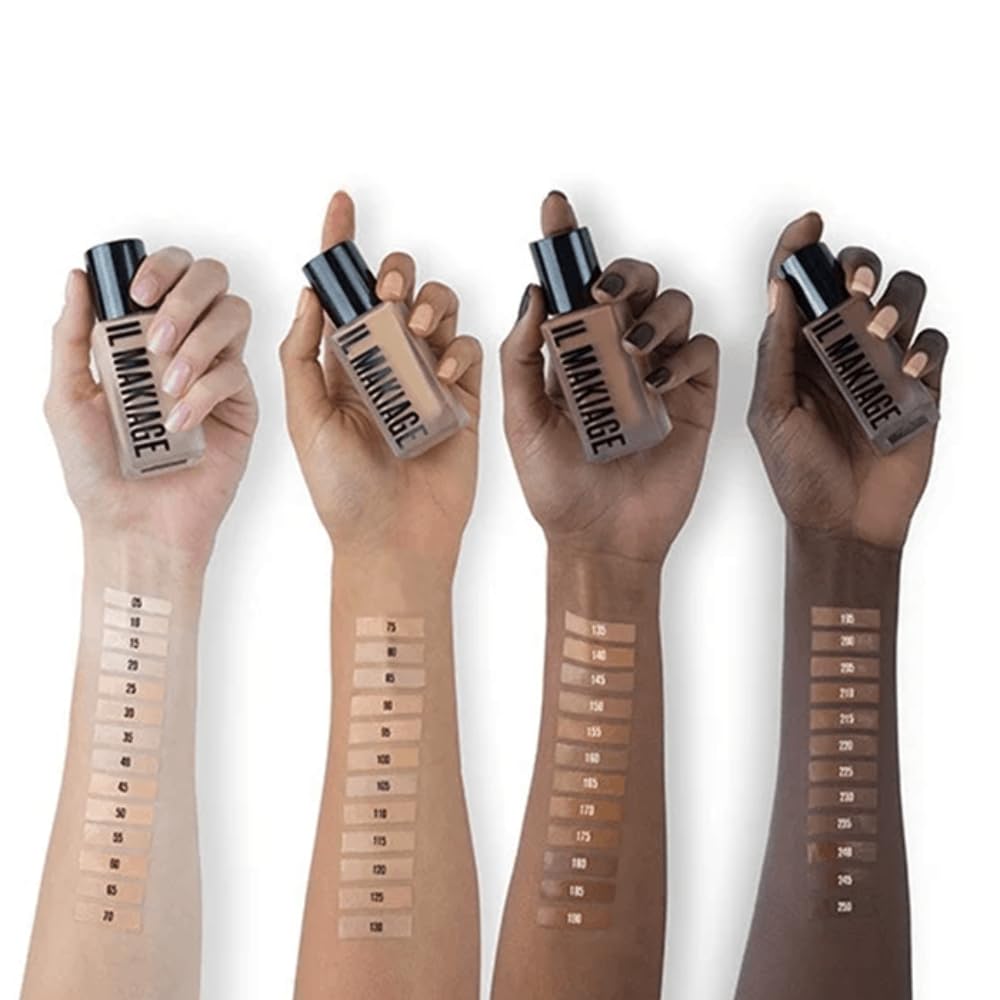 Il Makiage Woke Up Like This Foundation swatches show an even tone with natural-matte finish