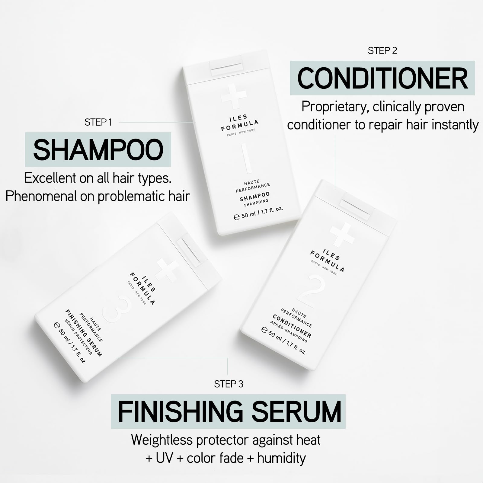 ILES FORMULA mini Signature Collection packaging communicates compact luxury for jet-set styling.