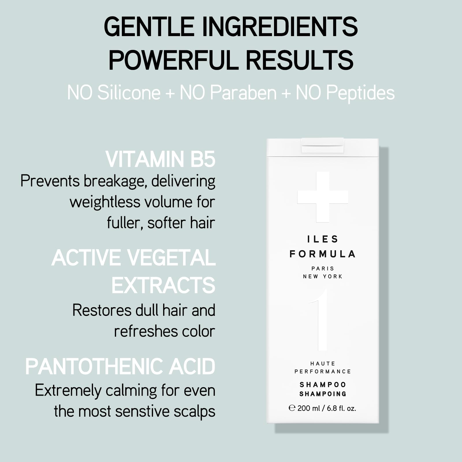 ILES FORMULA Shampoo frizz-humidity highlight shows smooth, controlled hairstyles.