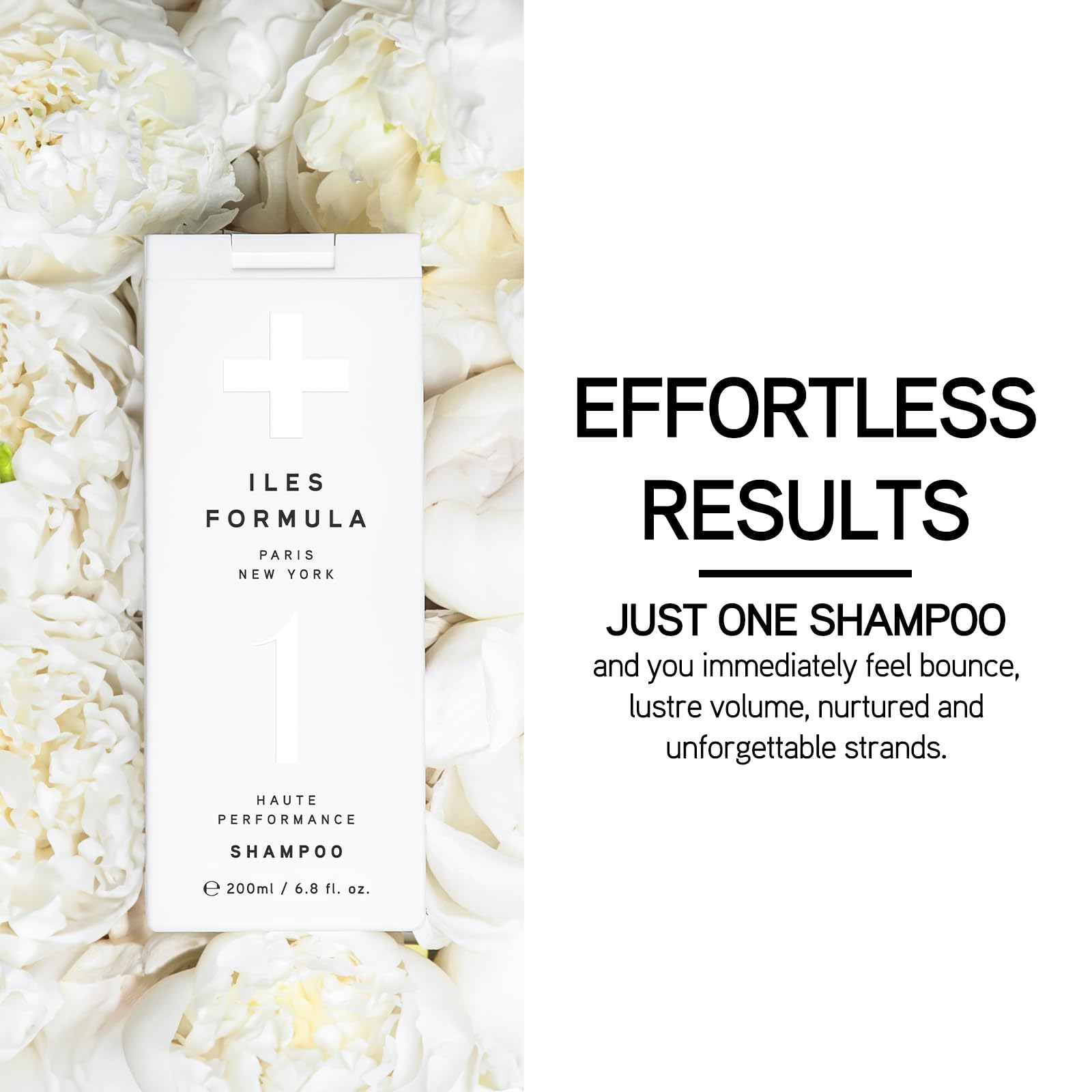 ILES FORMULA Shampoo pump-lather captures rich foam for detangling and gentler cleansing.