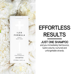ILES FORMULA Shampoo pump-lather captures rich foam for detangling and gentler cleansing.