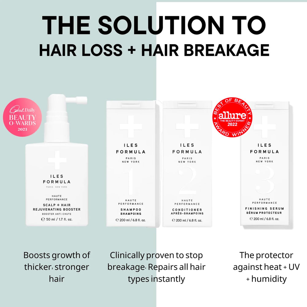ILES FORMULA shine-softness close-up highlights nourished, luminous strands.