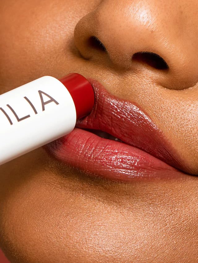 ILIA Balmy Tint melt-on-contact texture highlights quick lip care.