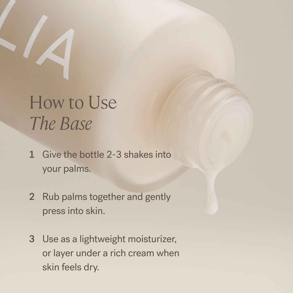 ILIA The Base Face Milk vegan-cruelty-free badge reinforces clean beauty ethics