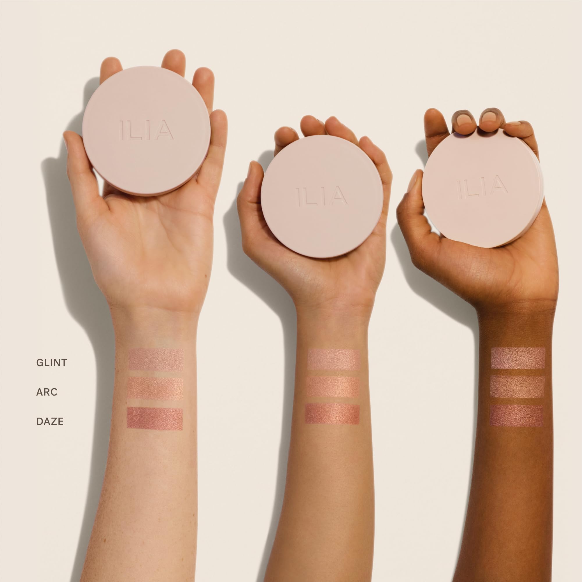 ILIA Lightshift Cream Highlighter on brow bone for lift and shine.
