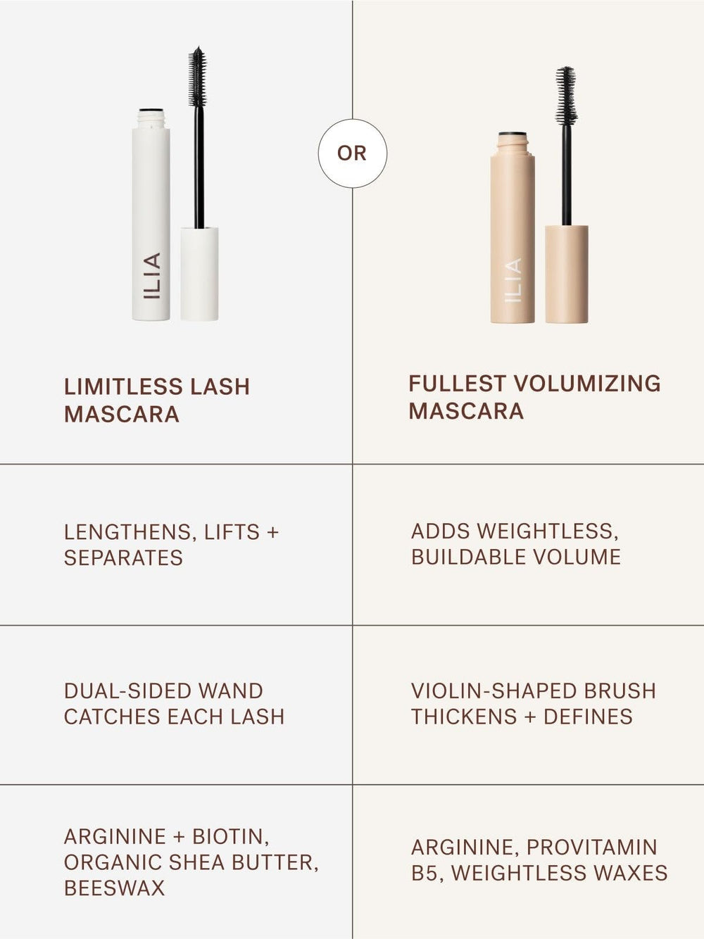 ILIA Limitless Lash before/after shows lift and length.