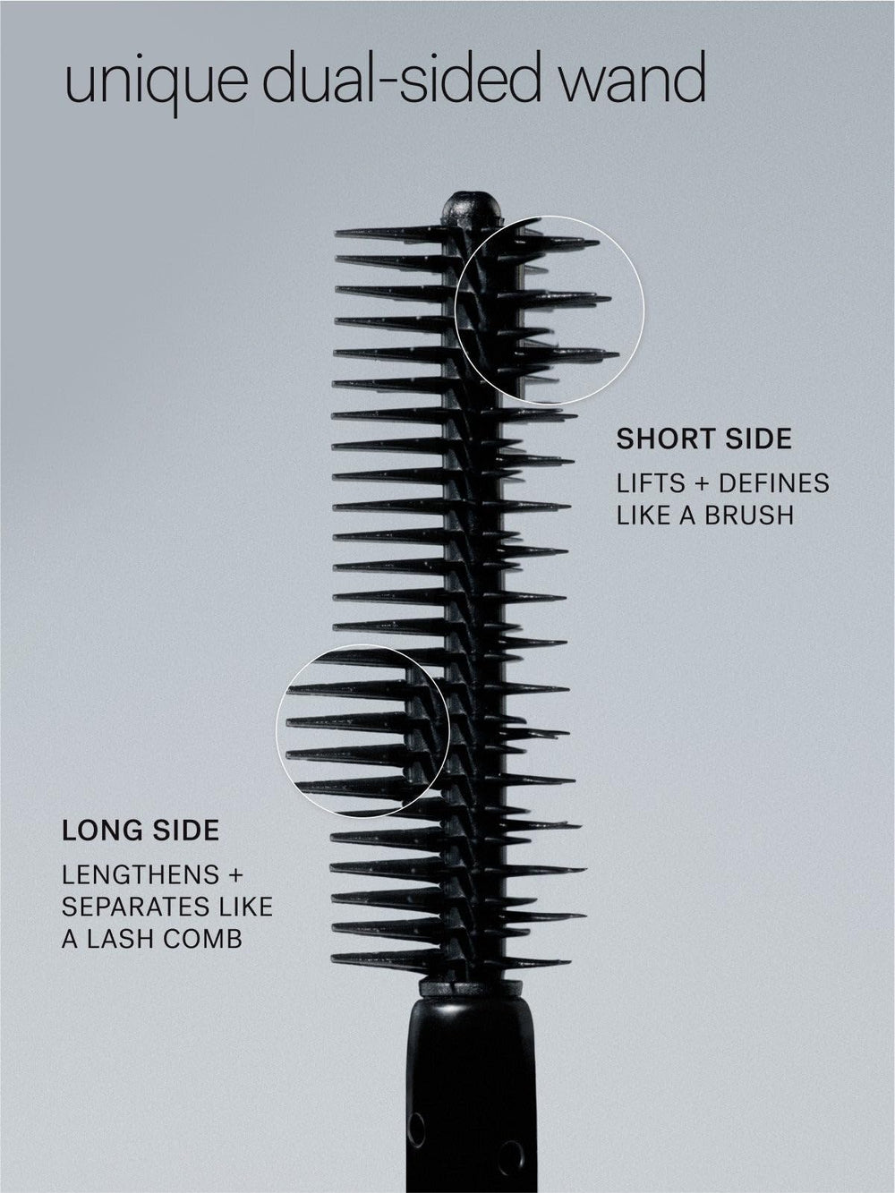 ILIA Limitless Lash mascara close-up swatches show conditioning formula.