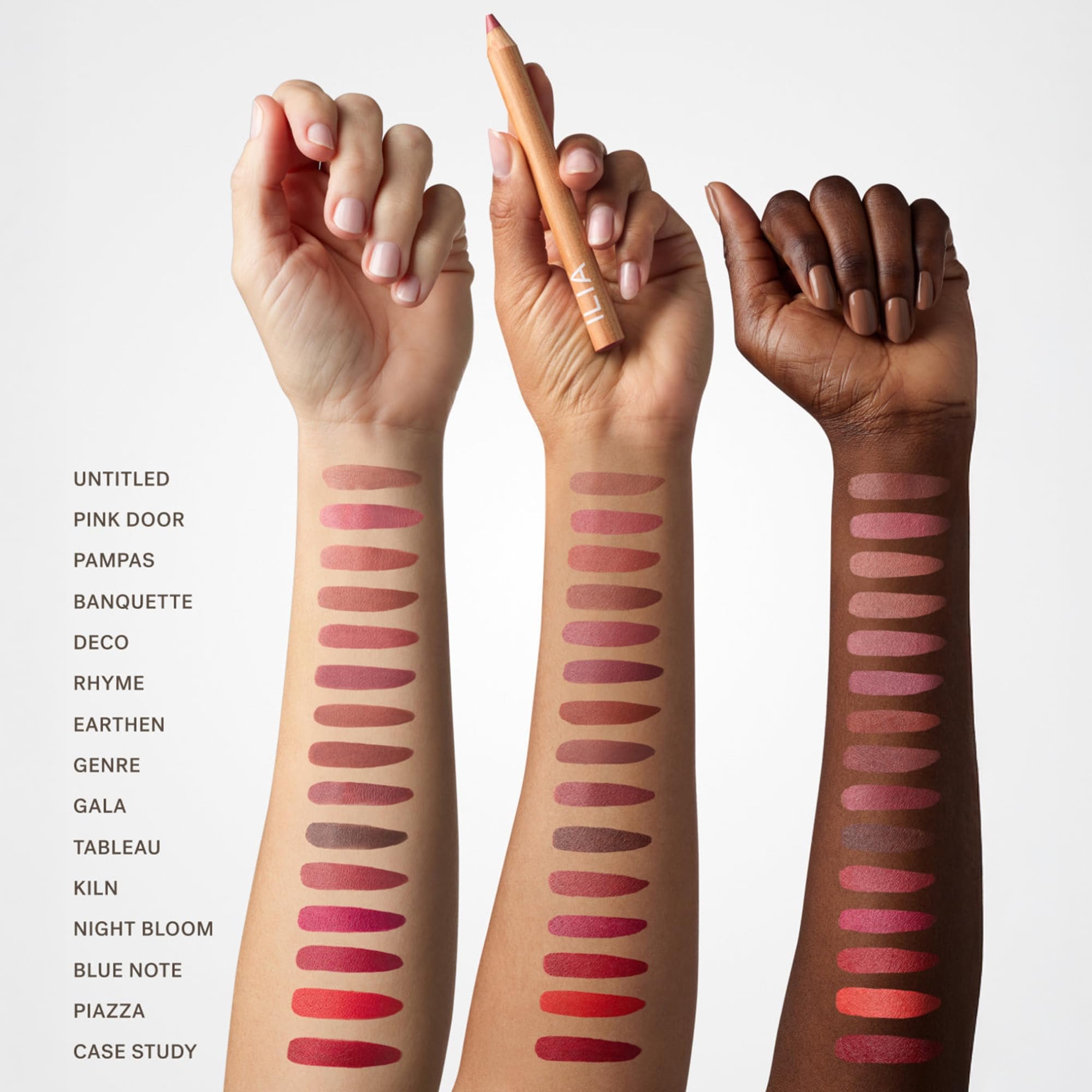 ILIA Lip Sketch Crayon application close-up demonstrates smooth glide and precise contour.