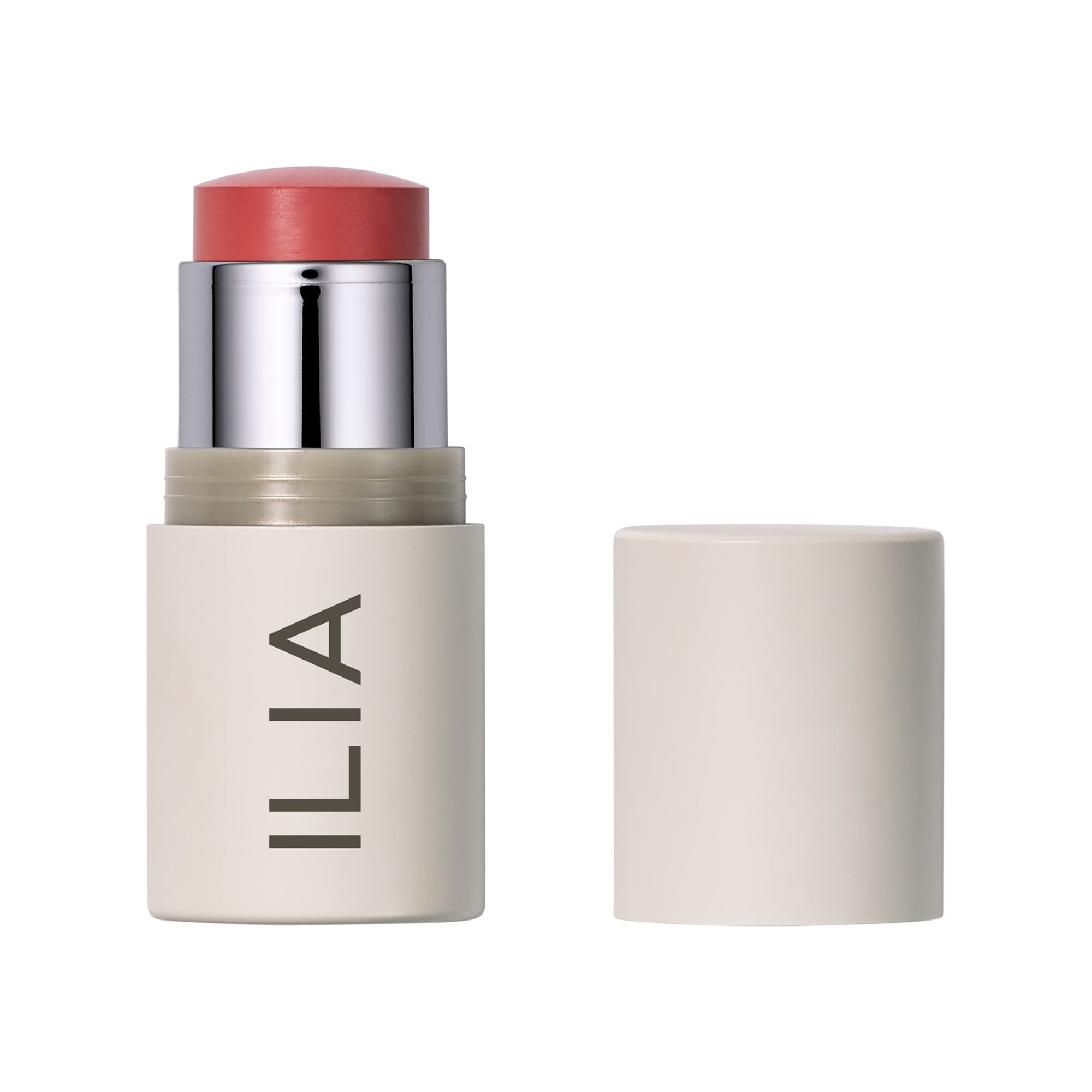 ILIA Multi-Stick All Of Me blended on cheeks for a natural-glow finish.