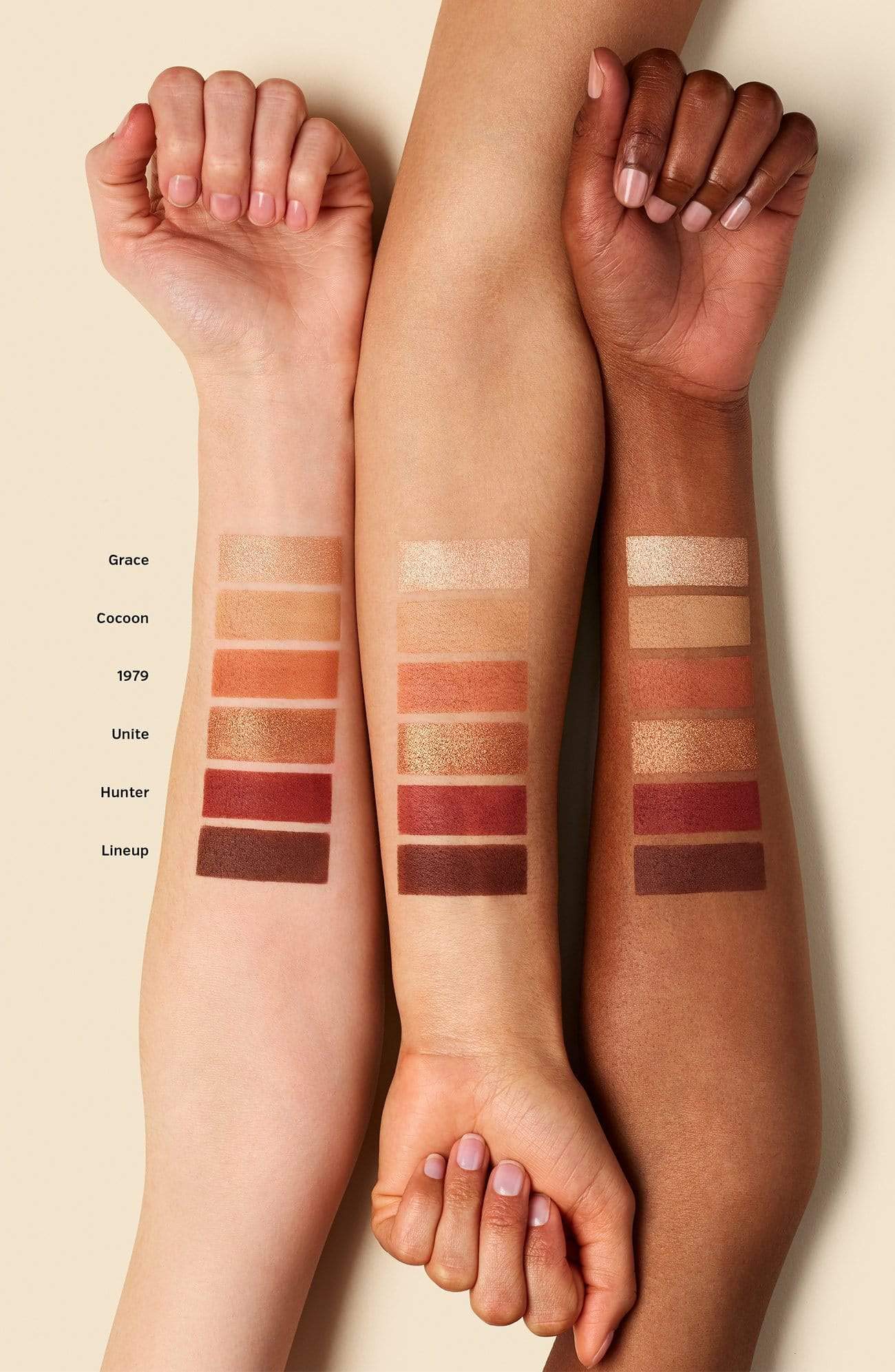ILIA The Necessary Eyeshadow Palette Cocoon warm nude matte swatch for everyday crease
