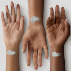 ILIA Translucent powder on forehead delivers long-lasting, breathable wear.