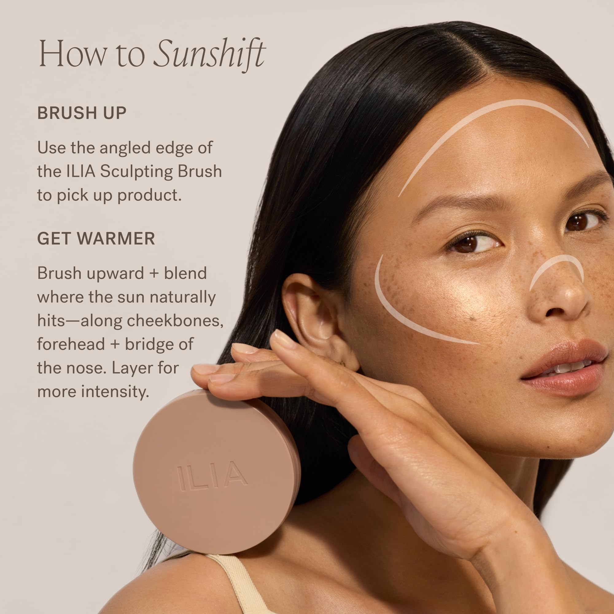 ILIA Sunshift Bronzer Ray pollution-shielding formula supports skin protection.