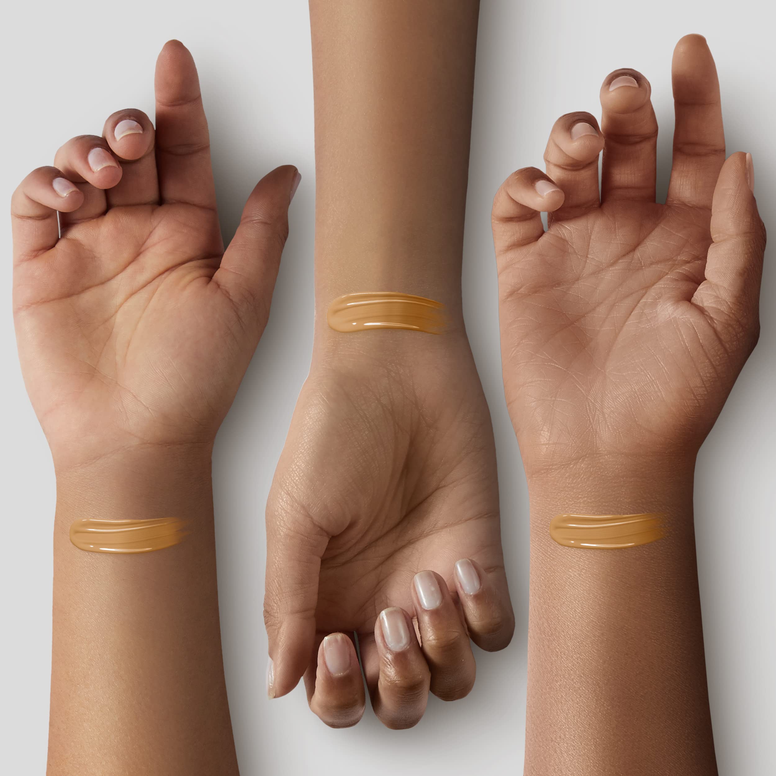 ILIA skin tint swatch on skin showing dewy buildable coverage