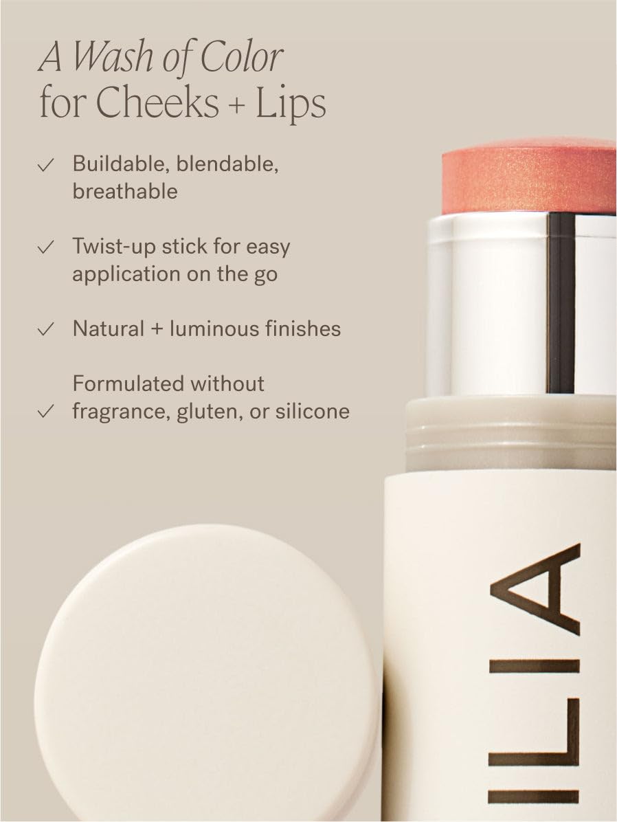 ILIA travel friendly clean makeup set shown in a compact format.