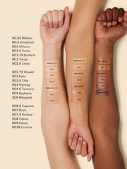 ILIA True Skin Serum Concealer application swatch demonstrating seamless blend