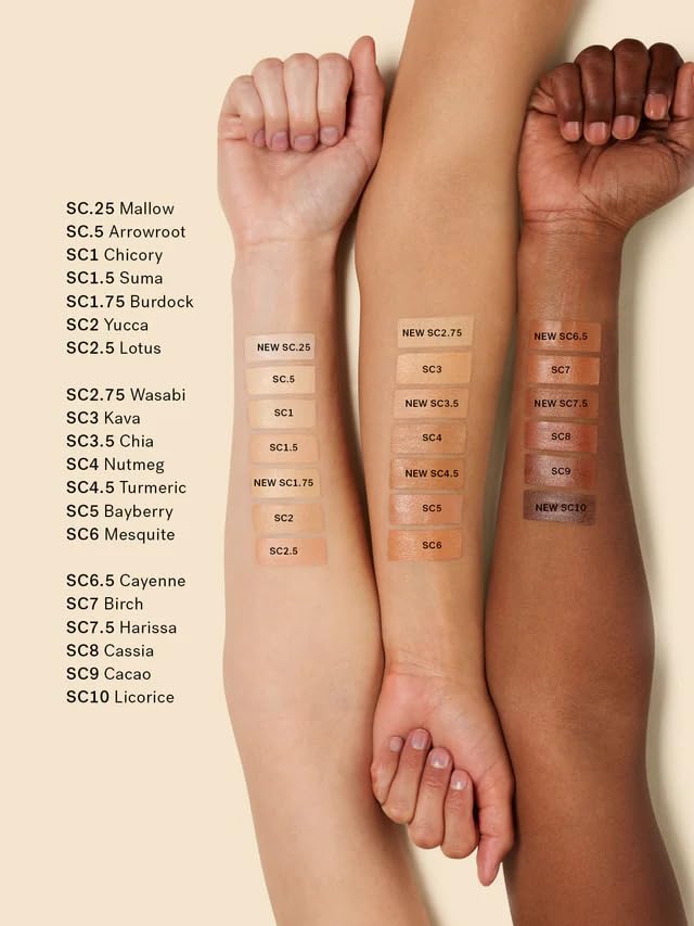 ILIA concealer swatch demonstrating coverage of discoloration around the eye area