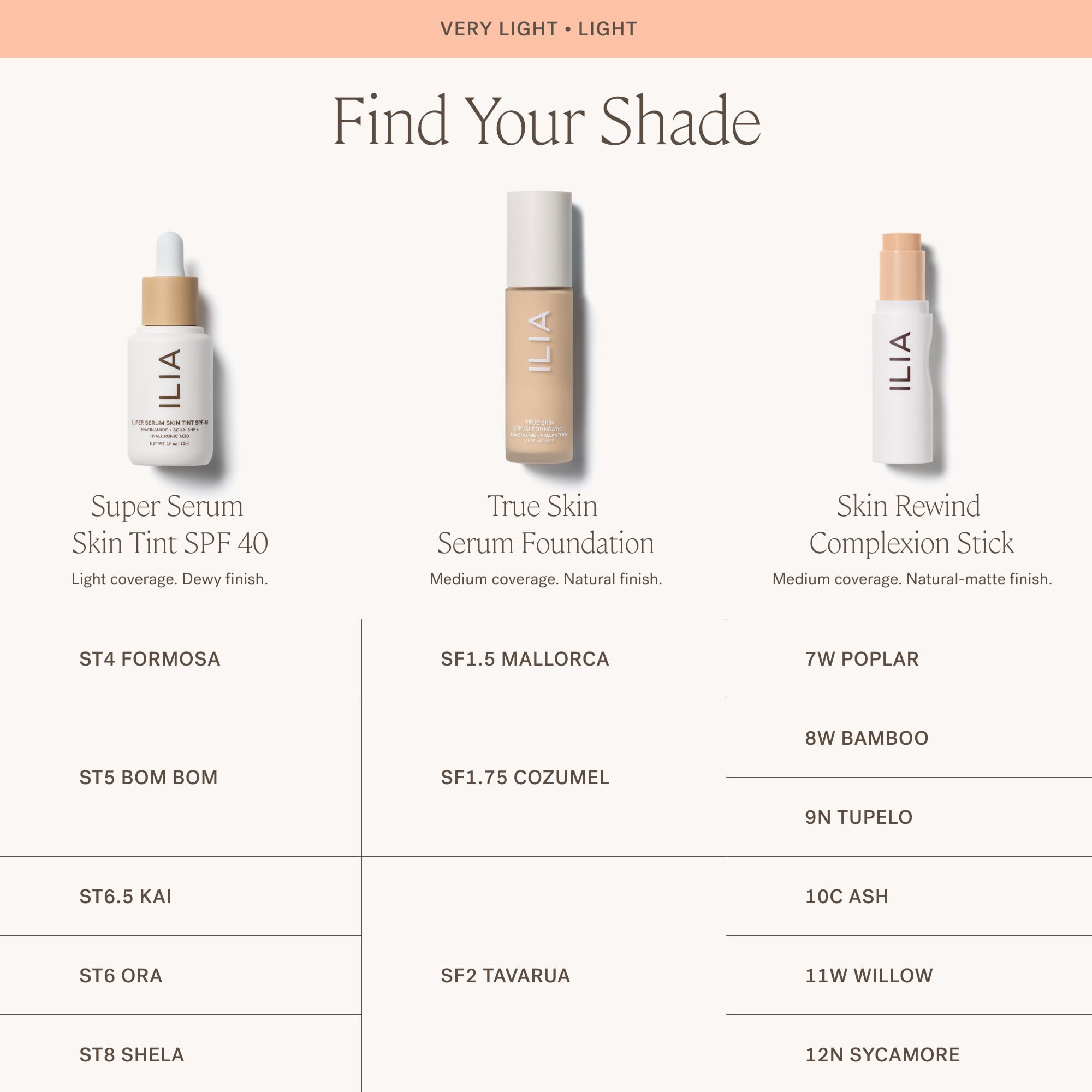 ILIA True Skin Serum Foundation vegan cruelty-free label shown for conscious beauty fans.