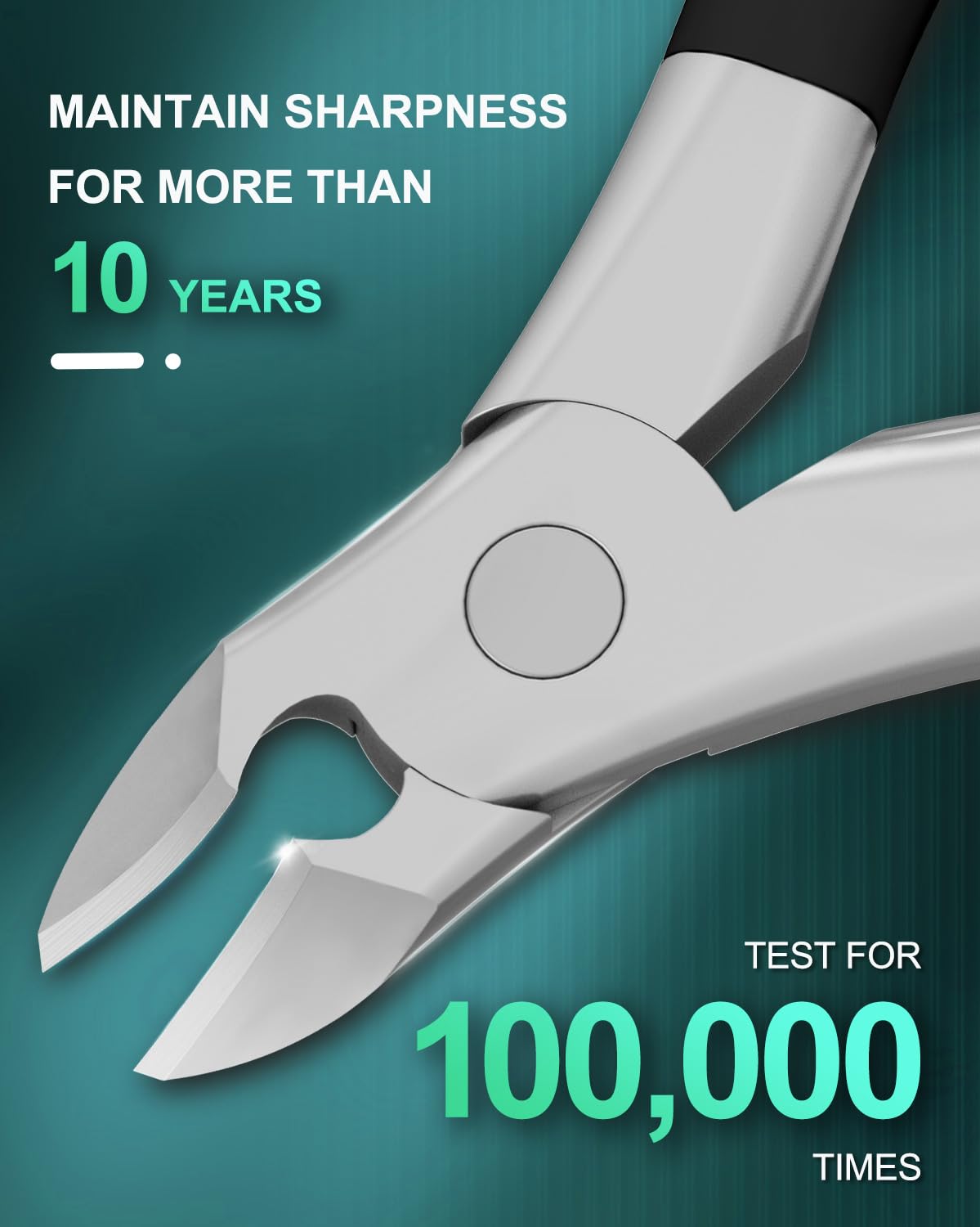 ILLFER ingrown nail trimmer opening demonstrates wide jaw for thick nails.